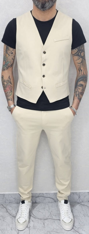Completo uomo primaverile Gilet' e Pantalone tessuto elastico s,m,l,xl,xxl