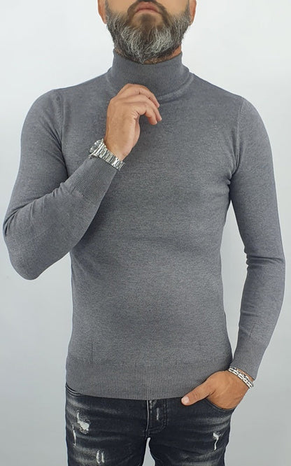 Maglione uomo invernale cardigan collo alto maglia sotto giacca casual