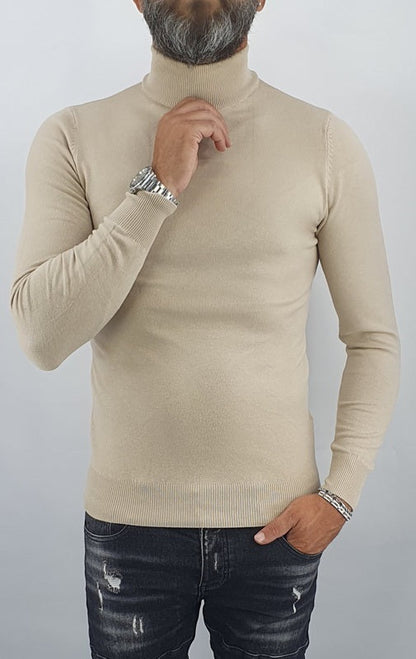 Maglione uomo invernale cardigan collo alto maglia sotto giacca casual