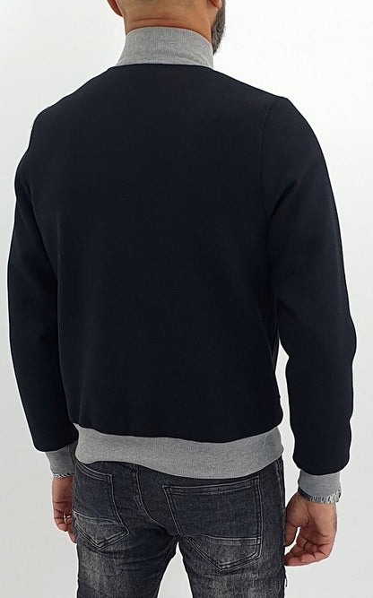 giubbino uomo corto bomber blouson collo alto grigio/nero s,m,l,xl,xxl