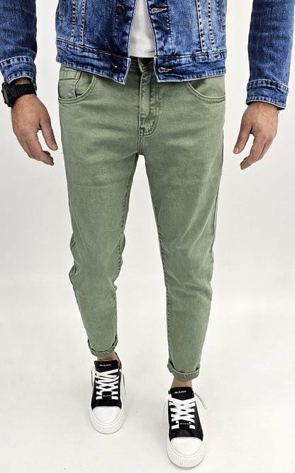Jeans Pantaloni capri Uomo Elasticizzati denim cotone casual slim fit 5 tasche
