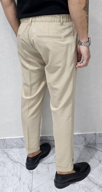 Pantalone Uomo Capri tessuto morbido elastico italy tasche molla bottone 44,46,48,50,52
