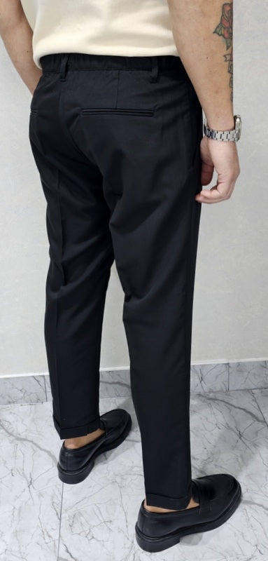 Pantalone Uomo Capri tessuto morbido elastico italy tasche molla bottone 44,46,48,50,52
