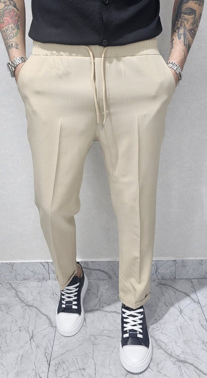 Pantalone Uomo Elastico Tasche America Casual morbido laccetti