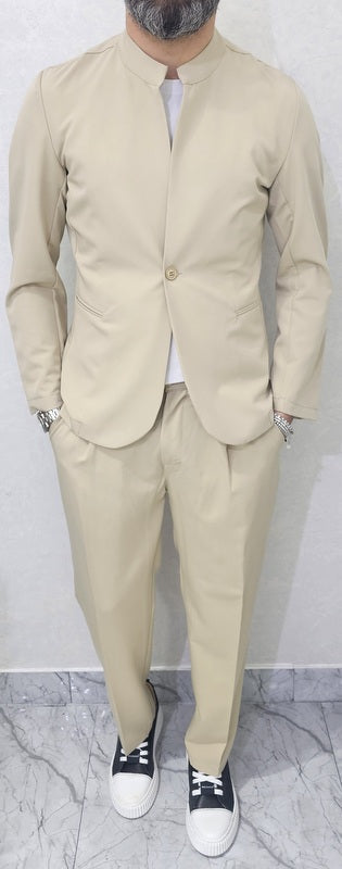 Completo uomo Coreana 1 bottone  Giacca+Pantalone Palazzo 5 colori 44,46,48,50,52