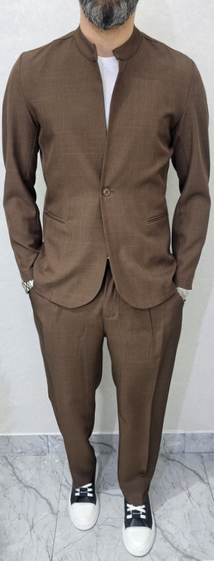 Completo uomo Coreana 1 bottone  Giacca+Pantalone Palazzo 5 colori 44,46,48,50,52