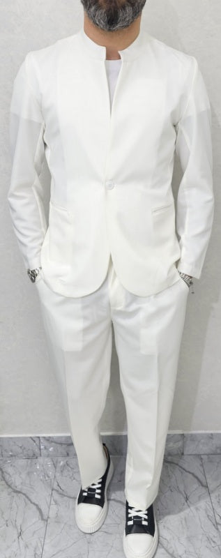 Completo uomo Coreana 1 bottone  Giacca+Pantalone Palazzo 5 colori 44,46,48,50,52