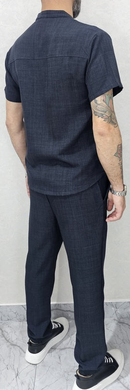 Completo uomo Camicia coreana+Pantalone 4 colori s,m,l,xl,xxl