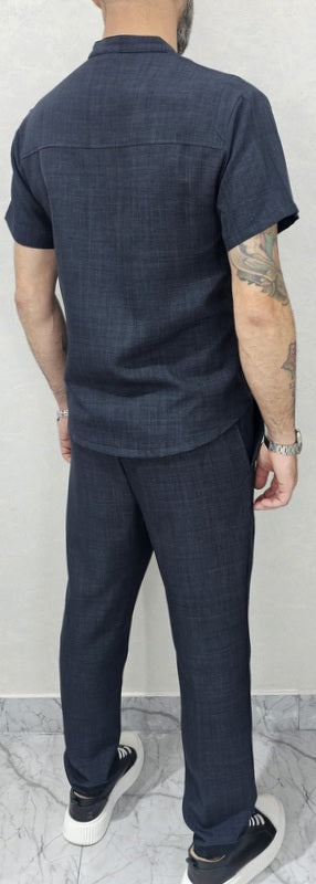 Completo uomo Camicia coreana+Pantalone 4 colori s,m,l,xl,xxl