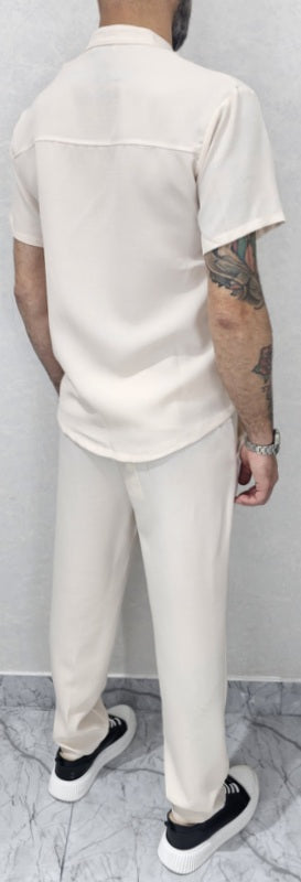 Completo uomo Camicia coreana+Pantalone 4 colori s,m,l,xl,xxl