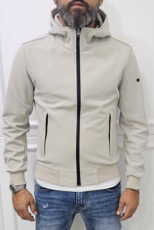 Giubbino uomo Cappuccio Tech Nero/Blu/Crema s,m,l,xl,xxl