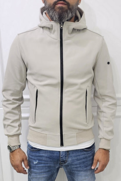 Giubbino uomo Cappuccio Tech Nero/Blu/Crema s,m,l,xl,xxl