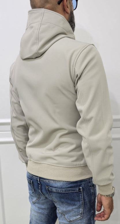 Giubbino uomo Cappuccio Tech Nero/Blu/Crema s,m,l,xl,xxl