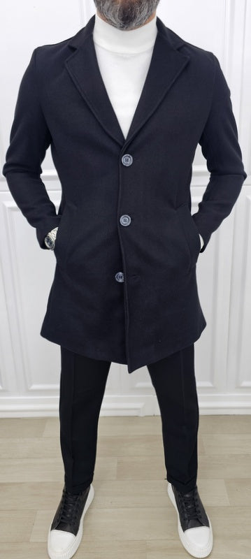 Cappottino uomo made in italy Nero 3 bottoni s,m,l,xl,xxl