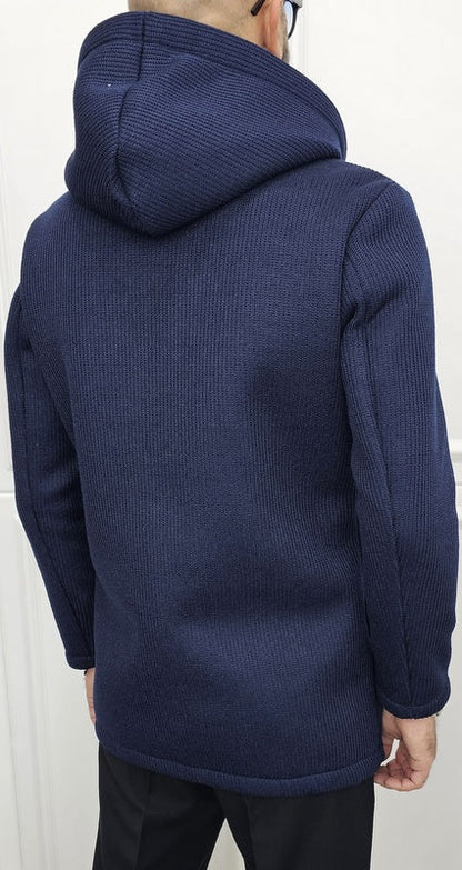 Cappotto Uomo cappuccio termico a coste Invernale blu,nero,sabbia s,m,l,xl,xxl