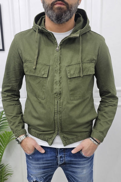 GIUBBINO PRAGA CAPPUCCIO EFFETTO JEANS 3 COLORI S,M,L,XL,XXL
