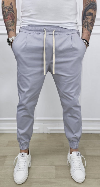 Pantalone Madrid Uomo Cotone Elastico Tasche America Molla Caviglie s,m,l,xl,xxl