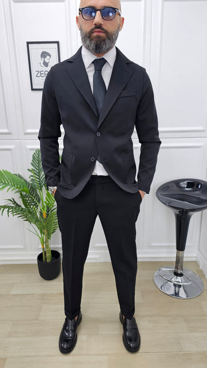 Abito Sharm completo 2 bottoni Giacca+pantalone+camicia+cravatta 44,46,48,50,52,54