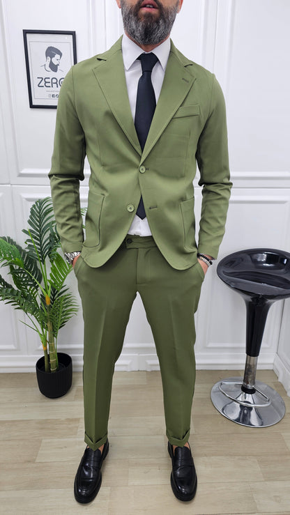 Abito Sharm completo 2 bottoni Giacca+pantalone+camicia+cravatta 44,46,48,50,52,54
