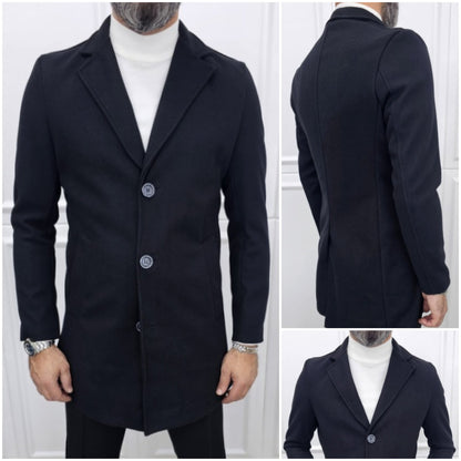 Cappottino uomo made in italy Nero 3 bottoni s,m,l,xl,xxl