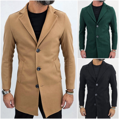Cappotto Uomo Invernale monopetto Giacca Slim fit Elastico s,m,l,xl,xxl