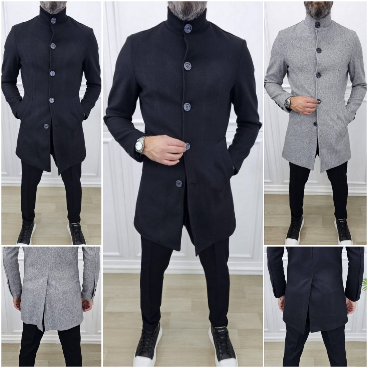 Cappotto Uomo Coreana  Nero/GRIGIO  invernale elastico s,m,l,xl,xxl