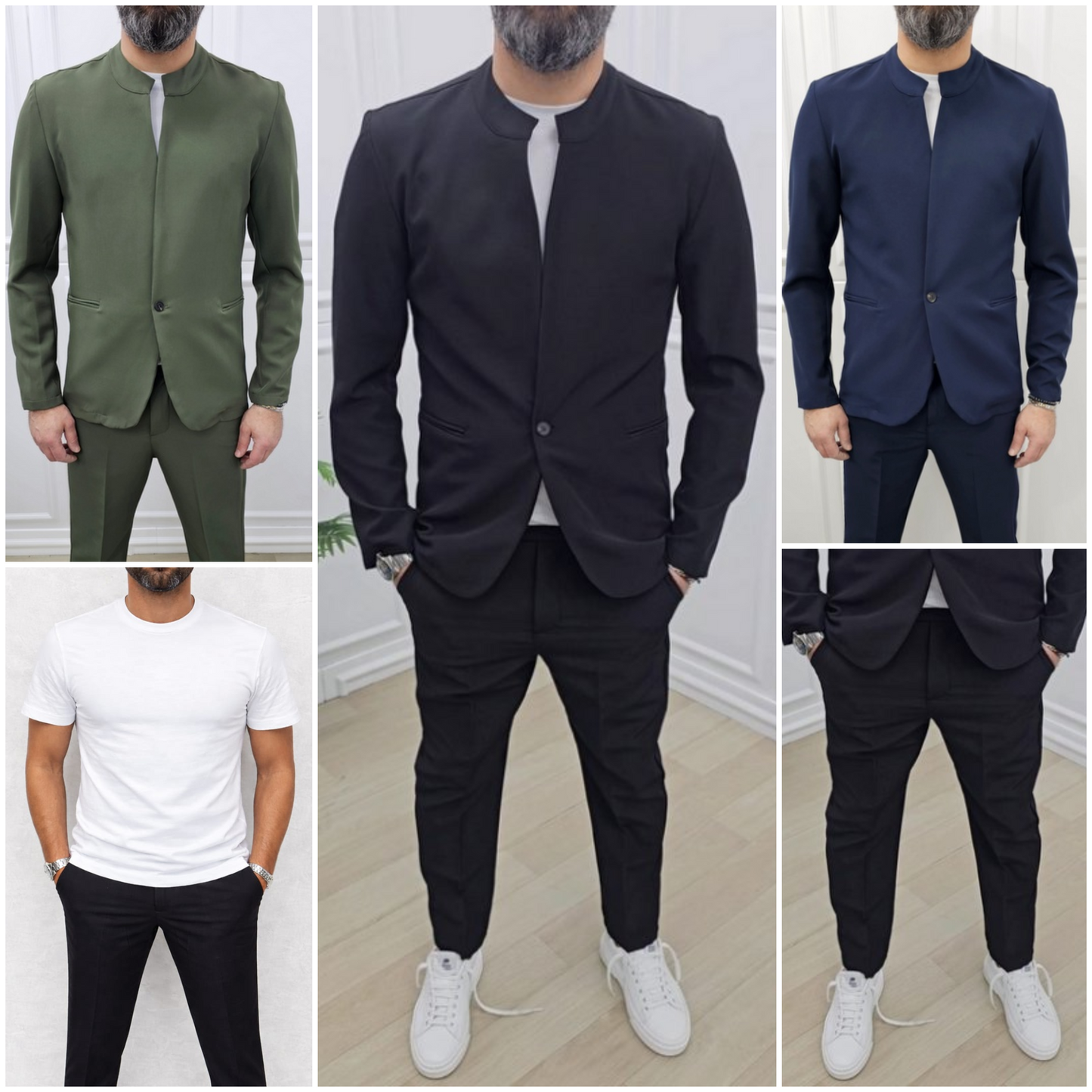 Completo Coreano 1 bottone Giacca+Pantalone+T-shirt  44,46,48,50,52