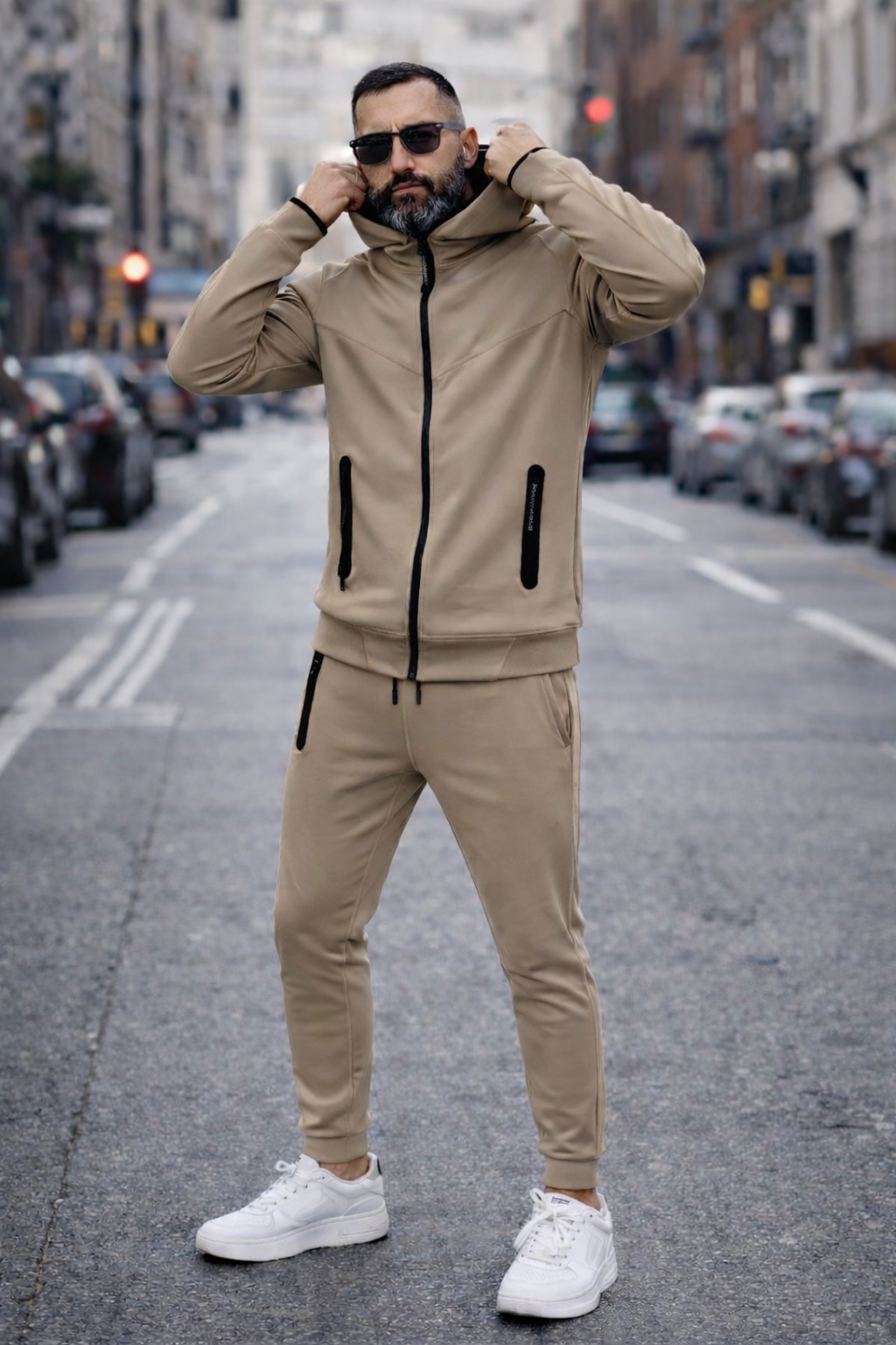Tuta Tech Primaverile Cappuccio Grigio, Nero, Panna, Fango s,m,l,xl,xxl