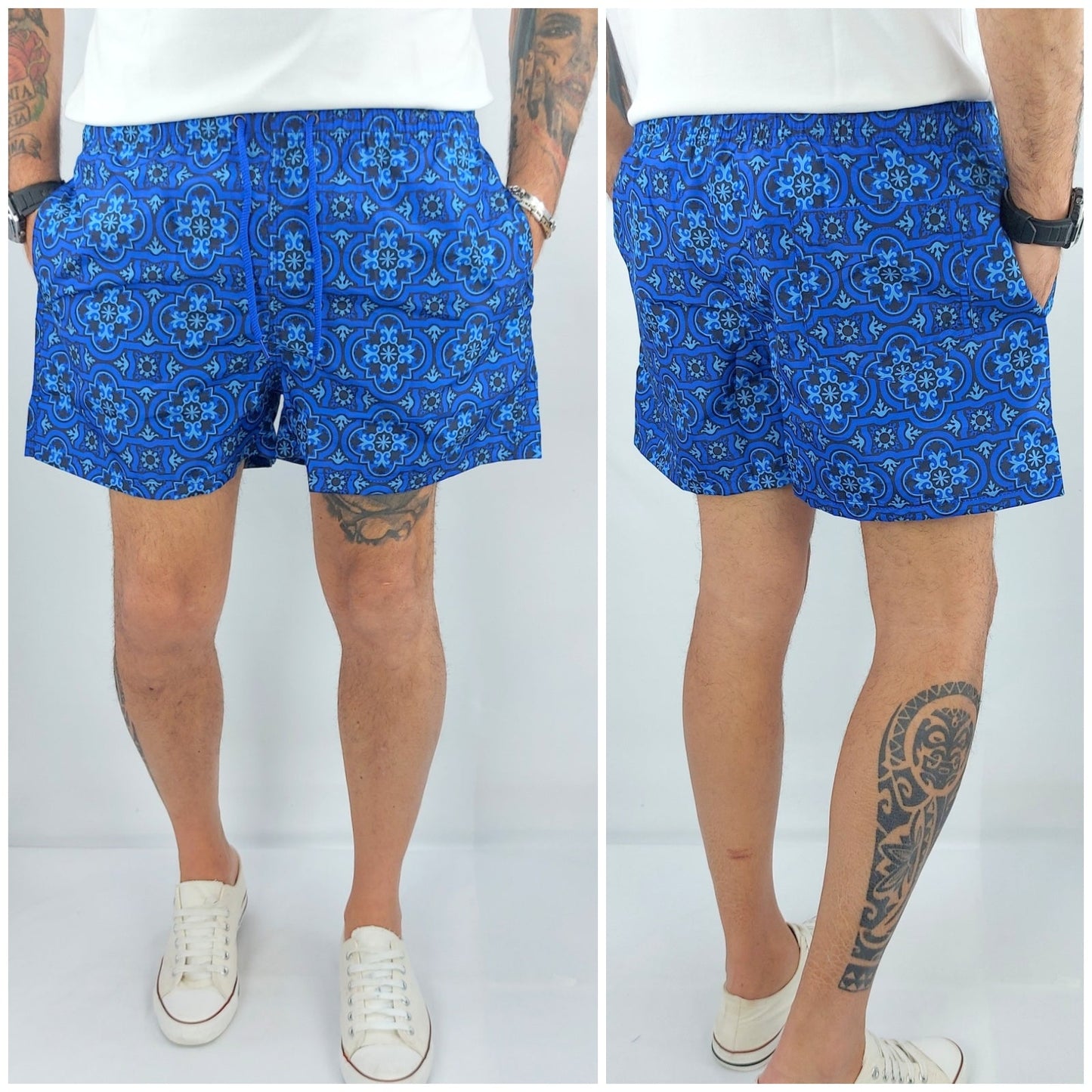 Costume Da Bagno Uomo Mare Sicilia Bermuda Fiori Pantaloncino Corto Boxer Slip
