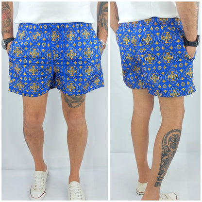 Costume Da Bagno Uomo Mare Sicilia Bermuda Fiori Pantaloncino Corto Boxer Slip