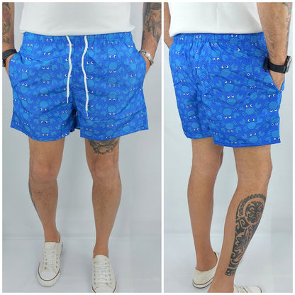 Costume Da Bagno Uomo Da Mare Granchio Bermuda Fiori Pantaloncino Boxer Corto