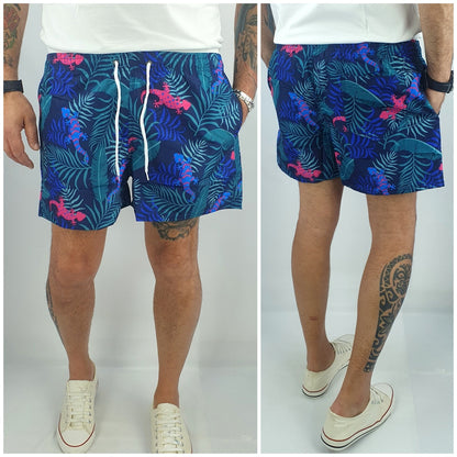 Costume Da Bagno Uomo Da Mare Jeko Bermuda Fiori Pantaloncino Floreale Corto