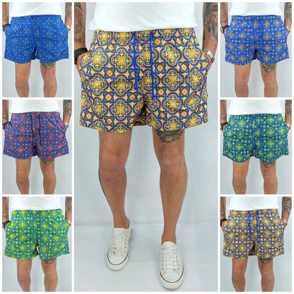 Costume Da Bagno Uomo Mare Sicilia Bermuda Fiori Pantaloncino Corto Boxer Slip