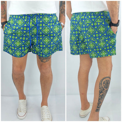 Costume Da Bagno Uomo Mare Sicilia Bermuda Fiori Pantaloncino Corto Boxer Slip